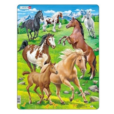 Larsen - Пъзел: Животни - "Коне" - 65 части, голям