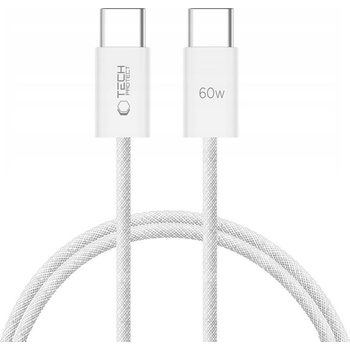 Tech-protect Ultraboost kábel USB-C / USB-C PD 60W 3A 1m, biely