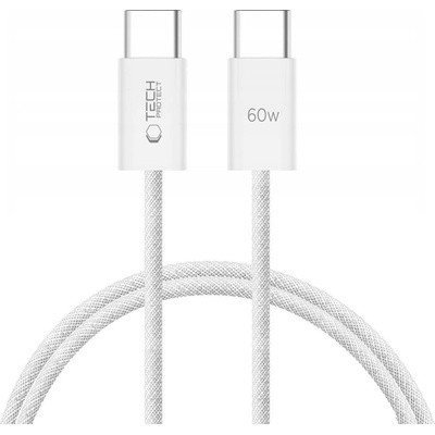 Tech-protect Ultraboost kábel USB-C / USB-C PD 60W 3A 1m, biely