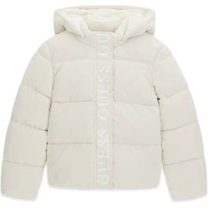 GUESS Детско зимно яке с качулка и лого лента Guess