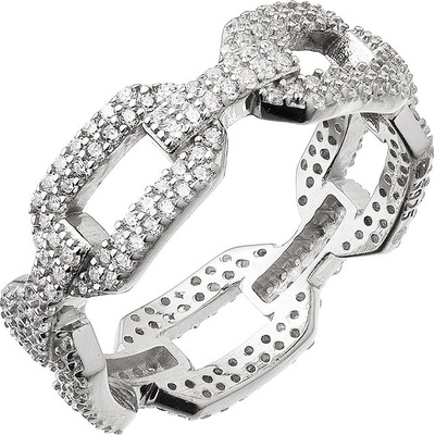 Evolution Group Stříbrný prsten očka se zirkony 15019.1