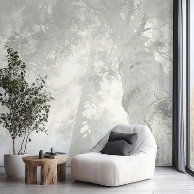 Art Gift Decor Фототапет Гора в мъгла - модерен фототапет с дървета