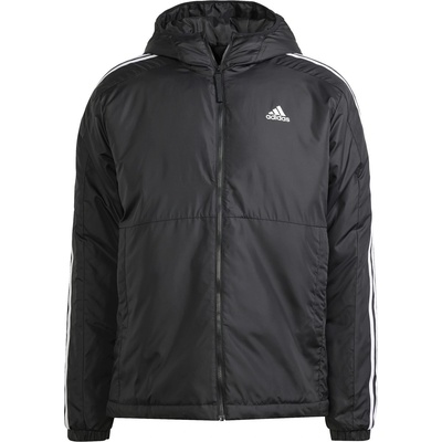 adidas Яке Adidas Men's 3 Stripe Essential Waterproof Wind Resistant Long Sleeve Puffer Jacket - Black