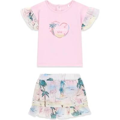 Guess Розова тениска и многоцветна пола за бебе момиче Guess