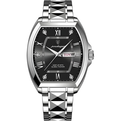 Poedagar Часовник poedagar to-35008 - Сребристо / Черно kp35008 (to-35008)