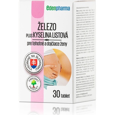 EdenPharma Železo Plus Kyselina listová 30 tabliet