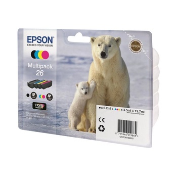 Epson Polar bear C13T26164010 глава и патрон за мастиленоструен принтер 1 броя Оригинал Черен, Синьо-зелен, Пурпурен, Жълт (C13T26164010) (C13T26164010)