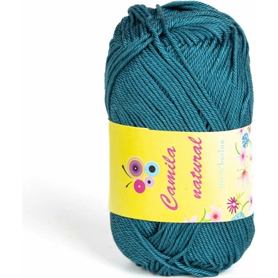 Pletací / háčkovací příze Storex CAMILA NATURAL 132 petrolejová, jednobarevná, 50g/125m