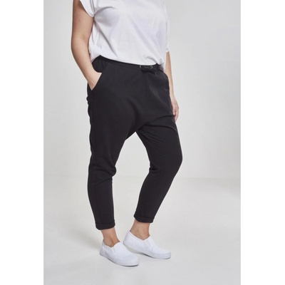Urban Classics dámske tepláky s nízkym sedom ladies open edge terry turn up pants black
