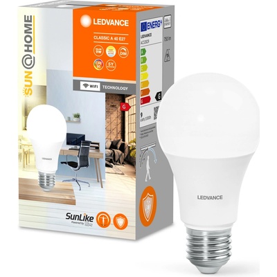 Ledvance LED žiarovka E27 A40 9W 40W 750lm CCT 200° CRI95 SMART+ WIFI Stmievateľná SUNATHOME CLASSIC
