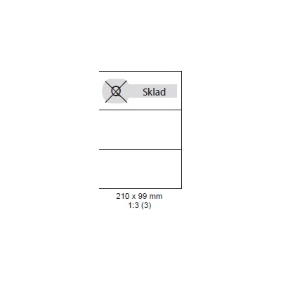 Print etikety 210x99mm biele, 3ks/A4, 100 A4/bal