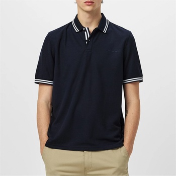 Image 1 of Ted Baker Блуза с яка Ted Baker Men's Striped Trim Short-Sleeve Polo Shirt - Navy
