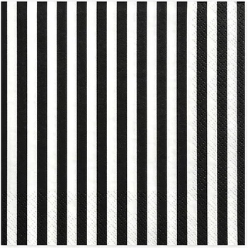 Image 1 of PartyDeco Хартиени салфетки - черни ивици