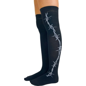 Pamela mann чорапи над коляното PAMELA MANN - Barbed Wire Over - черно - PM1109