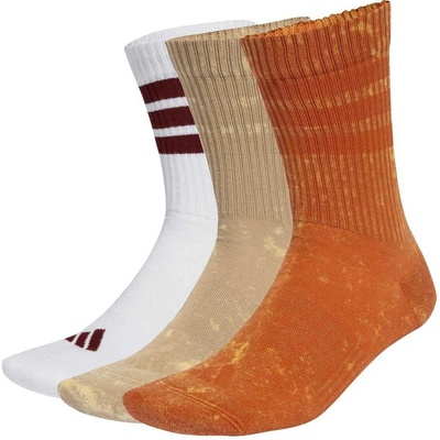 adidas ponožky 3 Stripes Cushioned Crew Stone Wash 3 Pair Pack Fox Orange/Warm Sandstone/White