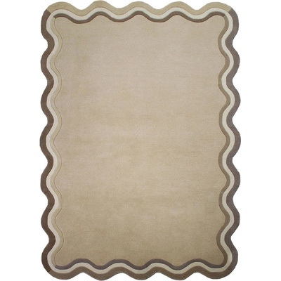 Flair Rugs Ръчно изработен вълнен килим в естествен цвят 200x290 cm Leo Scallop - Flair Rugs (503119381119)