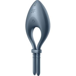 Satisfyer Bullseye - вибриращ пръстен за пенис с управление чрез приложение, за мъже (сив)