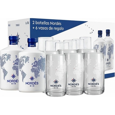 Osborne Set Nordés Atlantic Galician gin 40% 0,7 l (6 skleniček)