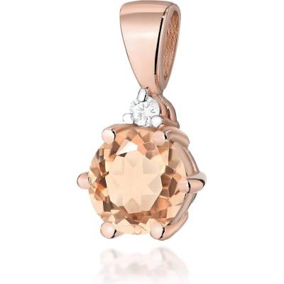 Blink Blink Zlatý prívesok s Morganitom a diamantom 4430RMoB