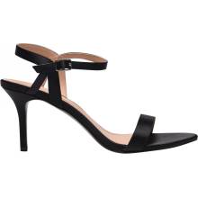 Linea Strap Mid Heeled Sandals Black Satin