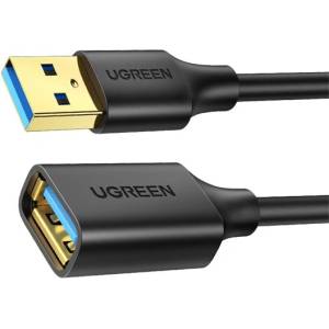 UGREEN Кабел USB 3.0 USB-A към USB-A, удължение. 5 Gbps, M/F, 1 м, черен 10368 (10368)