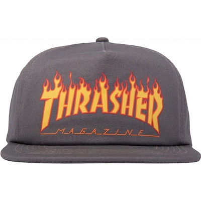 Thrasher PRINTED FLAME šedá