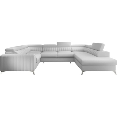 Eltap Бял разтегателен ъглов диван с място за съхранение от изкуствена кожа (десен ъгъл U форма) Louis - ELTAP (CO-LOU-RT-17SOF)