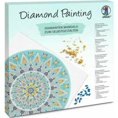 URSUS Diamond Art Painting umělecká sada - Mandala tyrkysová