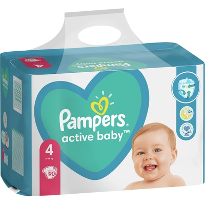 Бебешки пелени Pampers - Active Baby 4, 90 броя (1100004127)