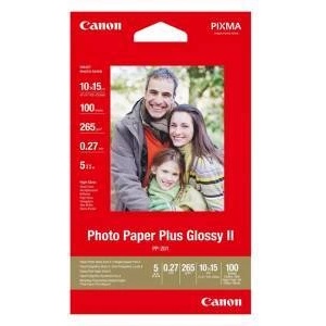 Canon Гланцирана фото хартия Canon Plus Glossy II PP-201, 10x15, 100sheet