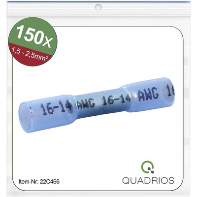 Quadrios 22C466 krimpovacie spojka so zmršťovacou bužírkou 1.5 mm² 2.5 mm² úplne izolované modrá 1 sada