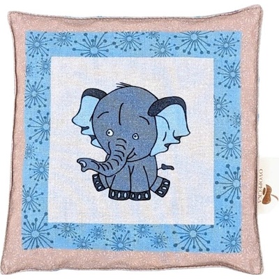 Ovopecka nahřívací polštářek s třešňovými peckami Sloník modrý 15x15 cm