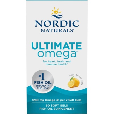 Nordic Naturals Ultimate Omega, 1280 mg, Citrón, 60 softgelových kapslí