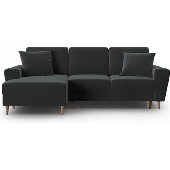 Cosmopolitan Design Тъмносив кадифен разтегателен ъглов диван с място за съхранение (ляв ъгъл) Kyoto - Cosmopolitan Design (COS_LCF_2_F2_KYOTO9)