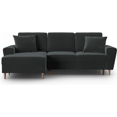 Cosmopolitan Design Тъмносив кадифен разтегателен ъглов диван с място за съхранение (ляв ъгъл) Kyoto - Cosmopolitan Design (COS_LCF_2_F2_KYOTO9)