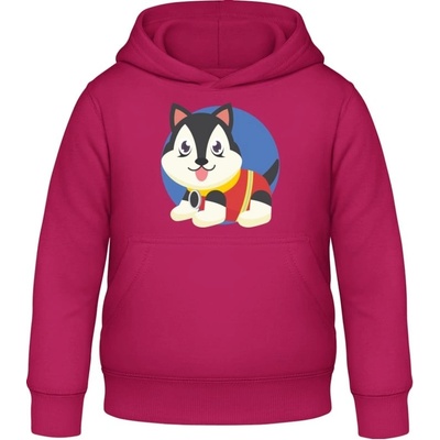 AWDis detská mikina s Kapucňu Dizajn so psom pre deti záchranár Zvodná ružová