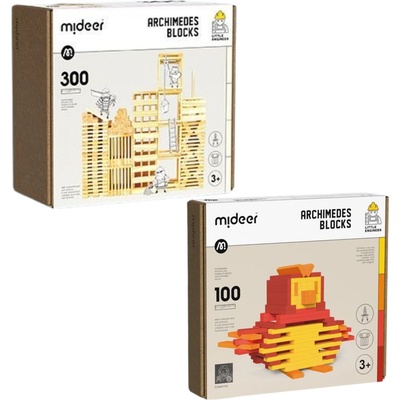 Mideer ARCHIMEDES BLOCKS drevené stavebné bloky + teplé farby 400 ks