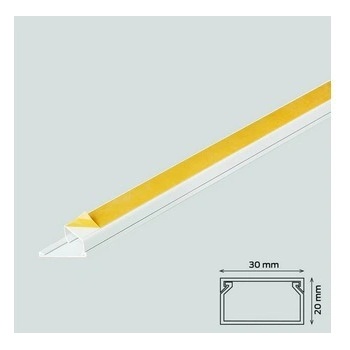 Canalux Žľab so samolepiacou páskou 30 x 20 mm biely