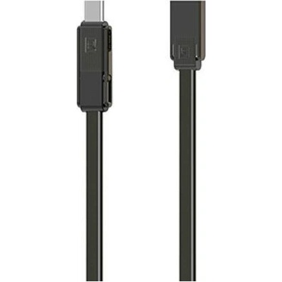 Remax RC-070th dátový 3v1 (USB-C, micro-USB, lightning), 1m, černý