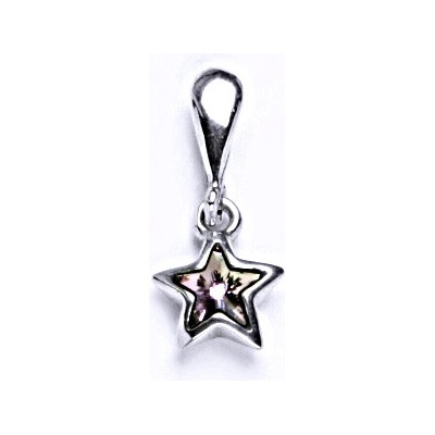Čištín Stříbrný přívěšek hvězdička Swarovski krystal vitrail light P 1326 22
