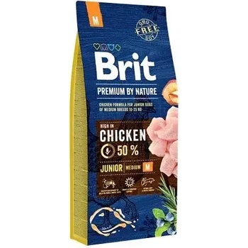Brit Premium by Nature Junior M - За подрастващи от средни породи с 50% Пилешко