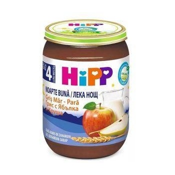 HiPP Био млечна каша "Лека нощ" с грис, ябълки и круши hipp, 4+ месеца, 190гр
