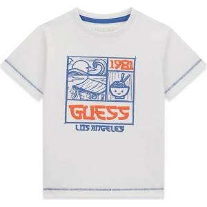 GUESS Бяла тениска с контрастна апликация за мини момче Guess