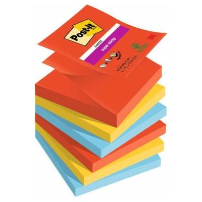 POST-IT Z-bločky Post-it Super Sticky PLAYFUL, veľkosť 76x76 mm, 6 bločkov po