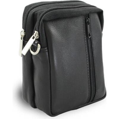 Černá kožená dokladová crossbody etue 611-6207-60
