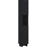 vidaXL Шкаф за баня с отворена рафт EDE Черно 30 x 31 x 190 см (895936)