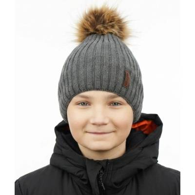 Chlapčenská zimná čiapka Amur sivá