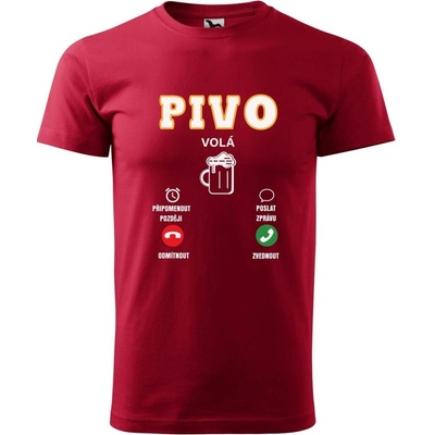 Dobrý Triko pánské tričko Pivo volá Marlboro červená