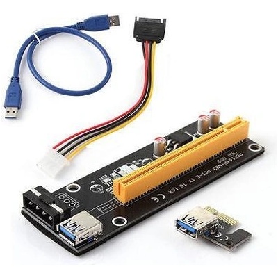 Makki Контролер/екстендер Makki Riser Card 6 Pin, от PCI-E x1 към PCI-E x16 през USB 3.0