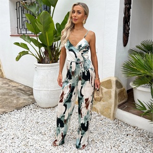 AX Paris Multi Smudge Print Strappy Cowl Neck Jumpsuit - Multi